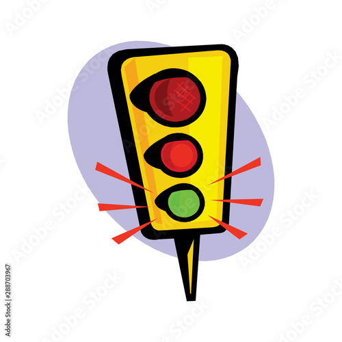 Traffic light icon. Cartoon illustration of traffic light vector icon for web photo