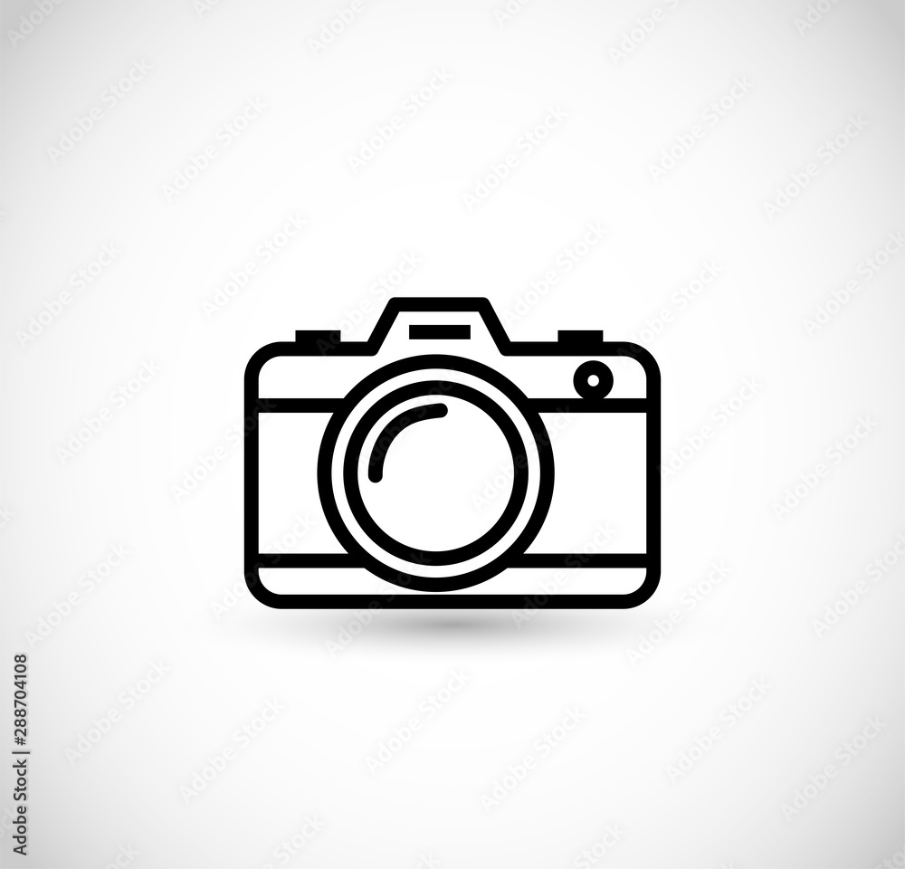 Photo camera vector thin line style icon