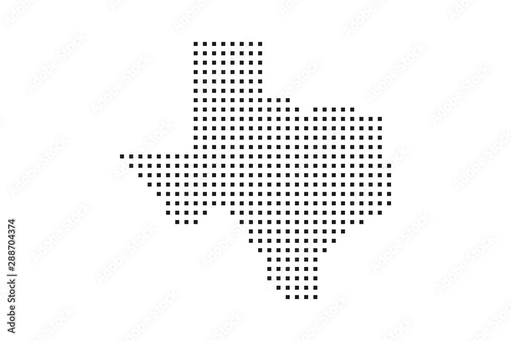 Pixel map of Texas stylized concept