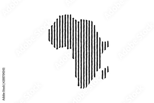 Line map of Africa, stylized concept