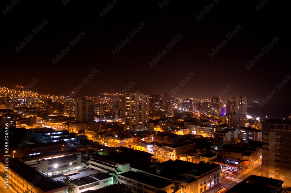 Elevated view of the city of Antofagasta, Chile at night Elevated view of the city of Antofagasta, Chile at night
