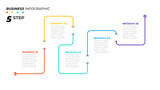 Timeline infographic thin line design label with 5 steps, options. Template for graph, diagram, presentations. Vector illustration, Data visualization.