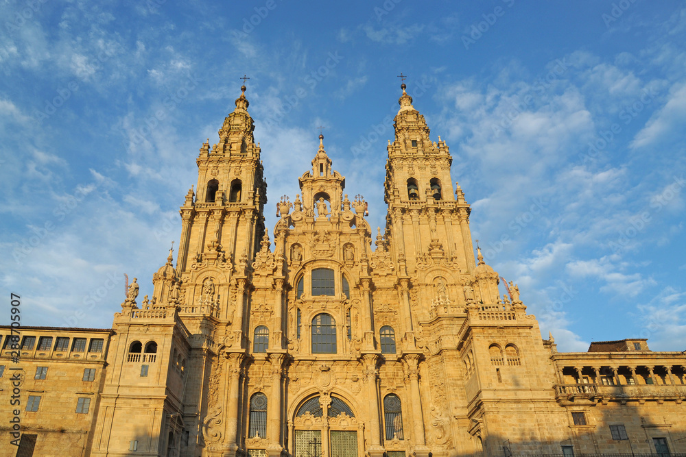 Spain , Santiago de Compostela cathedral, St James way, camino di Santiago