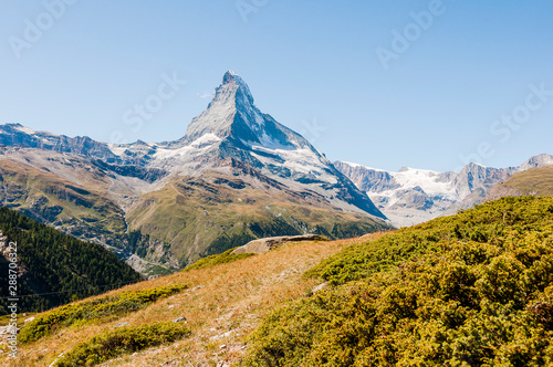 Zermatt, Matterhorn, Sunnegga, Wanderweg, Findeln, Wallis, Alpen, Zmuttgletscher, Sommer, Schweiz photo