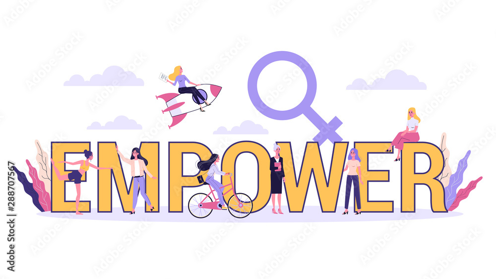 Empower word banner concept. Idea of female empowerement