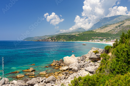 beautiful view on albanian coast in Himare, Albania