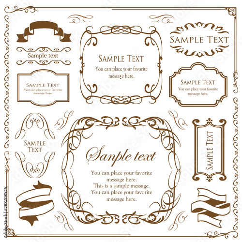 カリグラフィーフレーム　広告　パンフレット　カードデザイン