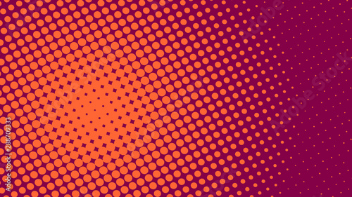 Orange and crimsonretro comic pop art background with dots, cartoon halftone background vector illustration eps10
