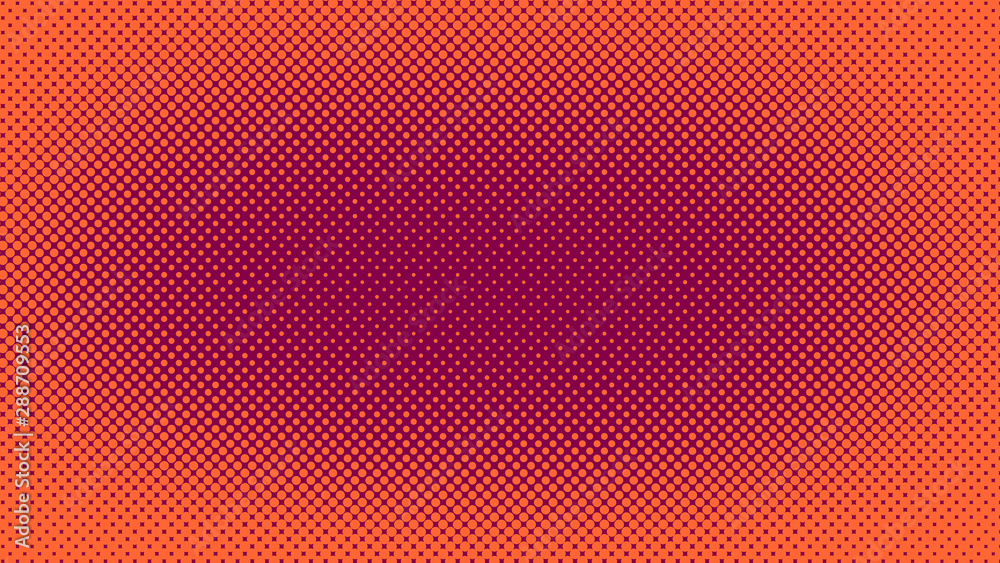Orange and scarlet retro pop art background with halftone dots Orange and scarlet retro pop art background with halftone dots