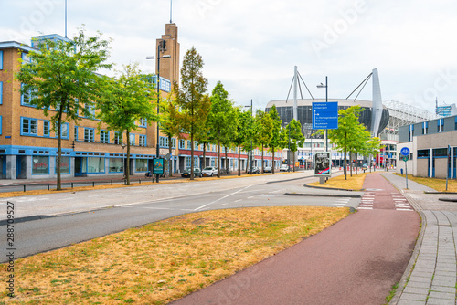 Fotografie EINDHOVEN, NETHERLANDS - JULY 27, 2018 : Street view of Downtown Eindhoven, Neth