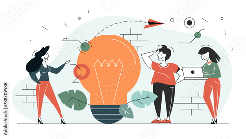 Innovation horizontal flat banner for your website