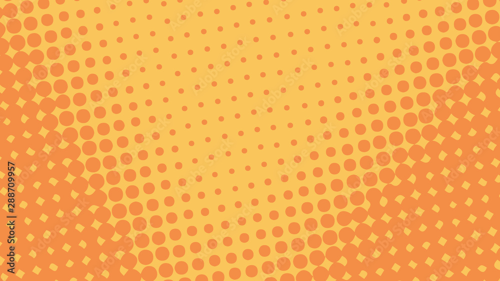 Orange retro pop art background with halftone dots Orange retro pop art background with halftone dots