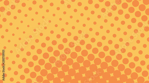 Orange dotted background in pop art retro style, vector illustration