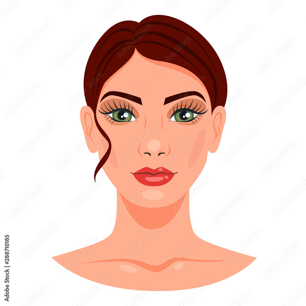 Woman portrait. Female character face with makeup Woman portrait. Female character face with makeup
