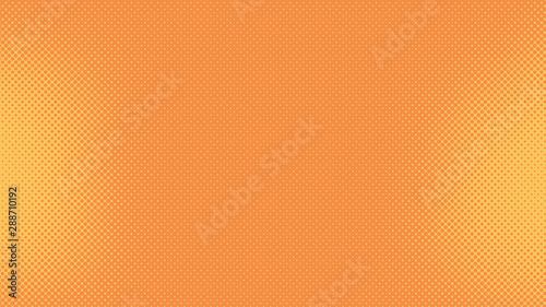 Orange pop art background with dots design, abstract vector illustration in retro comics style