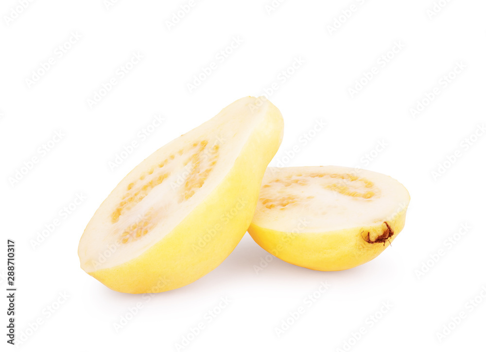 Guava Fruit A Half on a white background