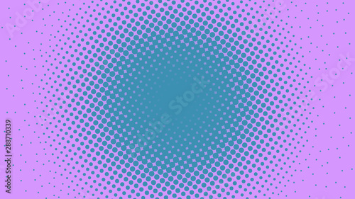 Blue and violet dotted background in retro pop art comic style, vector illustration