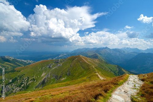Fototapeta Naklejka Na Ścianę i Meble -  mountain peaks of Tatra mountains in sunny day, Poland