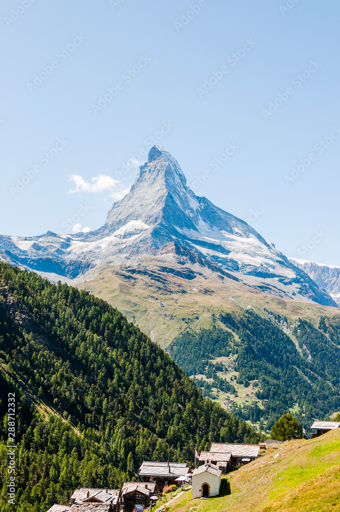 Zermatt, Matterhorn, Findeln, Sunnegga, Bergkapelle, Alpen, Wallis, Weiler, Alm, Bergwiesen, Bergblumen, Sommer, Schweiz