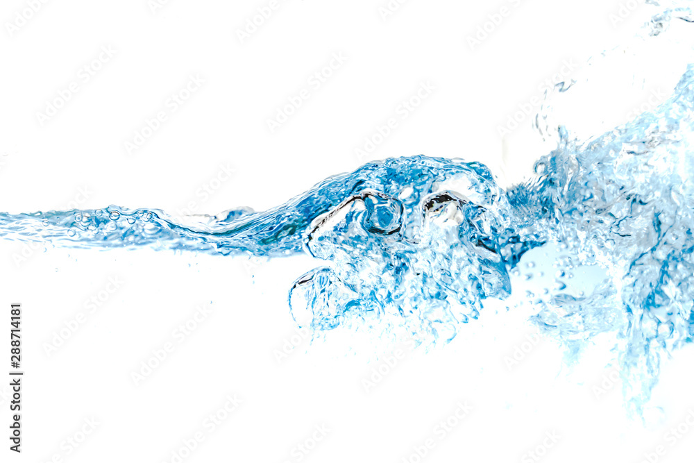 Clear water waves. Water wave and air bubbles isolated over white background. Blue water wave abstract background isolated on white Clear water waves. Water wave and air bubbles isolated over white background. Blue water wave abstract background isolated on white