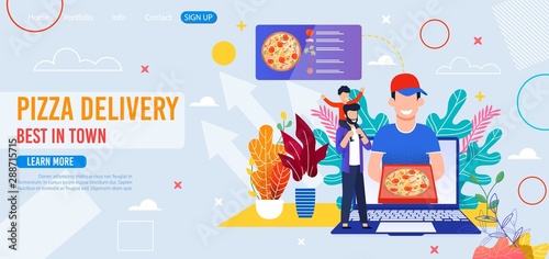 Landing Page for Fast Food Restaurant Offer Pizza
