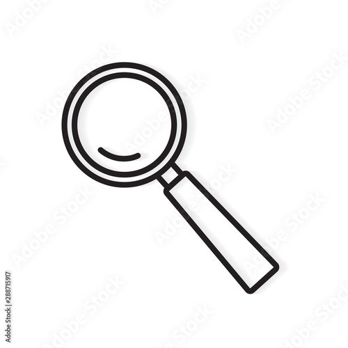 black magnifying glass icon- vector illustration