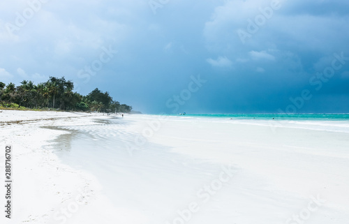 White sand of Diani beach in Kenya