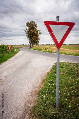 Traffic sign on a crossing of two streets