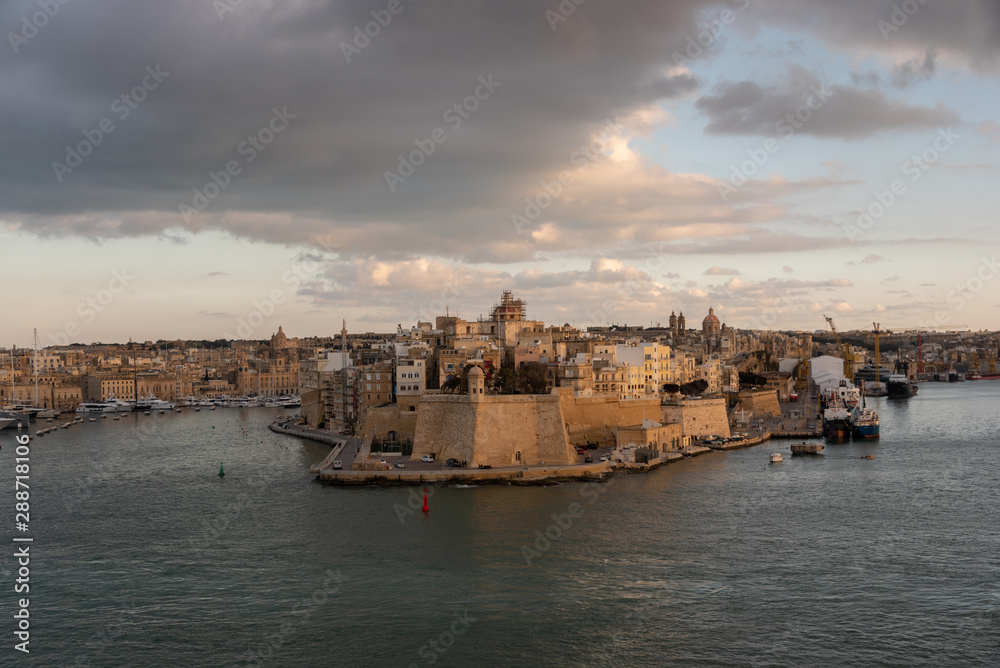 view of the port of la Valletta malta