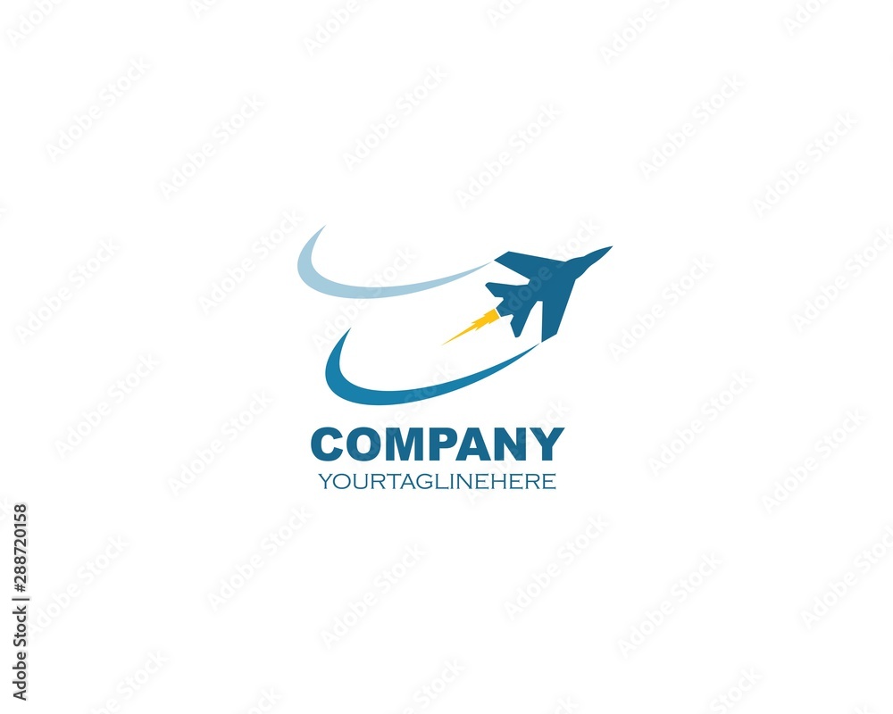 Obraz premium plane logo vector icon illustration design