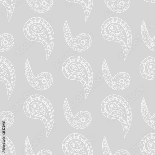 paisley seamless pattern, hand drawn indian cucumber, sketch
