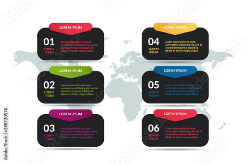 list infographic design with world map background. business infographic concept for presentations, banner, workflow layout, process diagram, flow chart and how it work