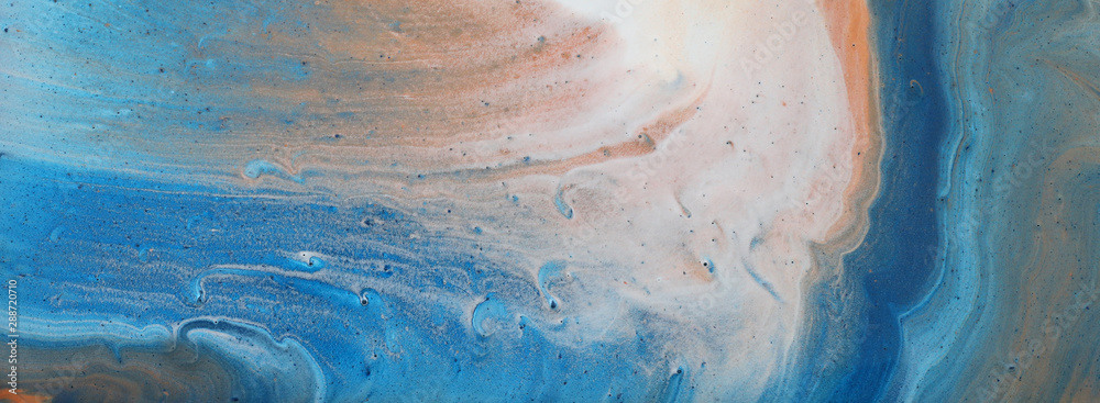 Obraz premium art photography of abstract marbleized effect background. white, blue and gold creative colors. Beautiful paint. banner