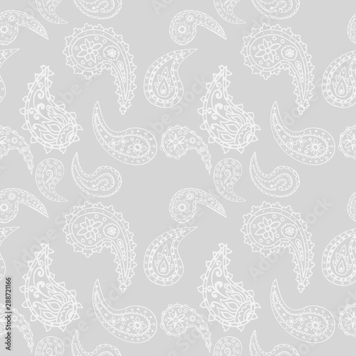 paisley seamless pattern, hand drawn indian cucumber, sketch