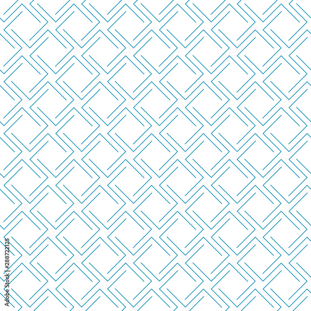 Fototapeta premium Pattern line geometric abstract seamless lines blue on white background.