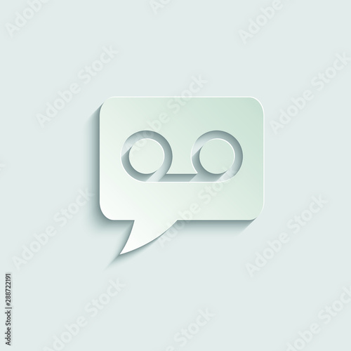  recording icon. recording voice.   paper icon  with shadow 