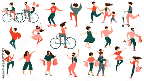 Diverse Multiracial Man and Woman Characters Set