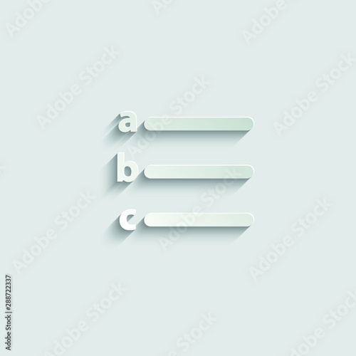 text positions icon. Text edit icon set. alignment-page, text formatting sign vector   paper icon  with shadow 