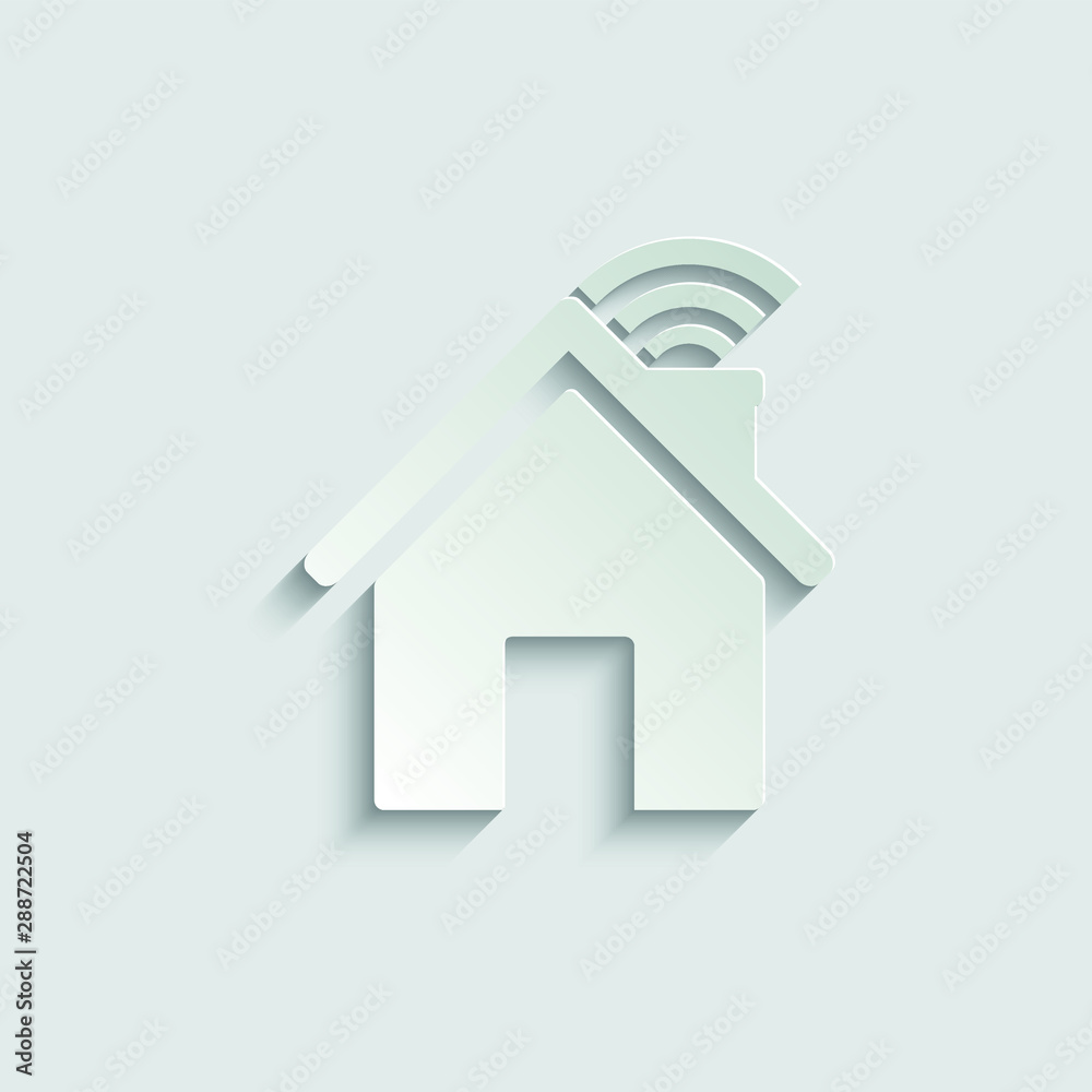 house icon. smart home icon. paper icon with shadow house icon. smart home icon. paper icon with shadow