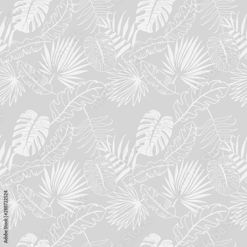 palm leaves tropical floral pattern hand drawn sketch