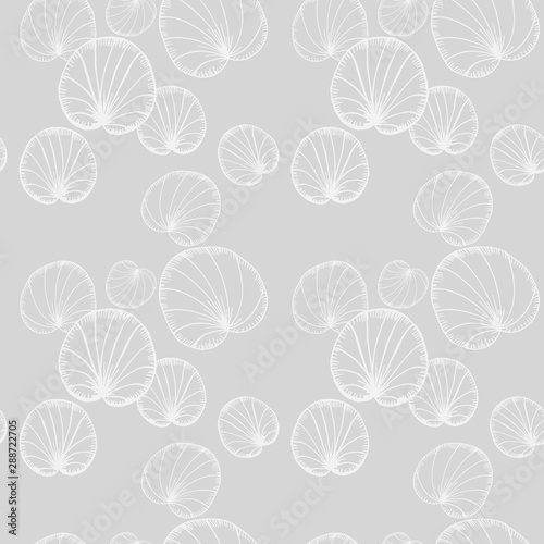 lotus, water lily seamless floral pattern hand drawn sketch