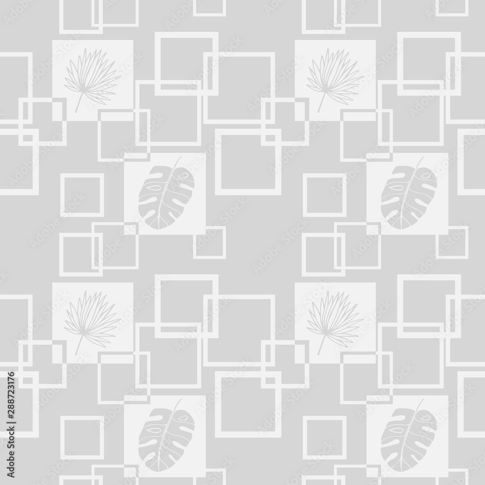 tropical palm leaves and square seamless floral pattern tropical palm leaves and square seamless floral pattern
