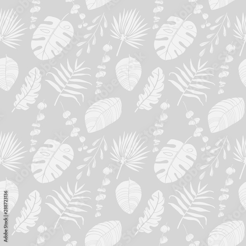 tropical palm leaves seamless floral pattern 