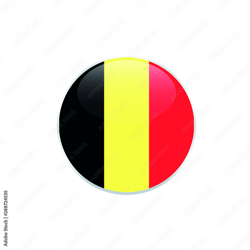 Fototapeta premium Belgian round flag . closy flag of Belgian - vector button.
