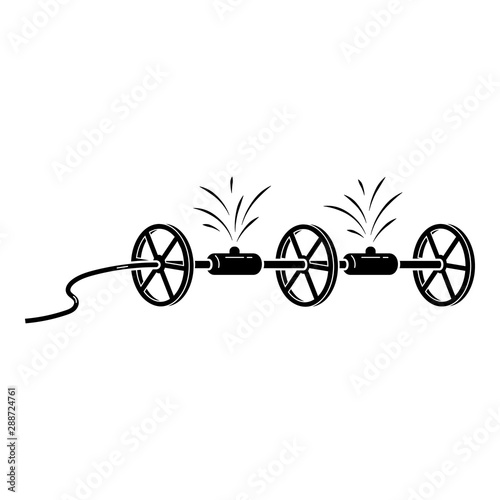 Wheel irrigation system icon. Simple illustration of wheel irrigation system vector icon for web design isolated on white background