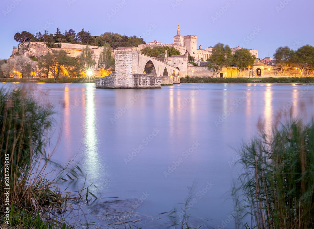 Obraz premium Avignon. Bridge of St. Benezet over the Rhone River.