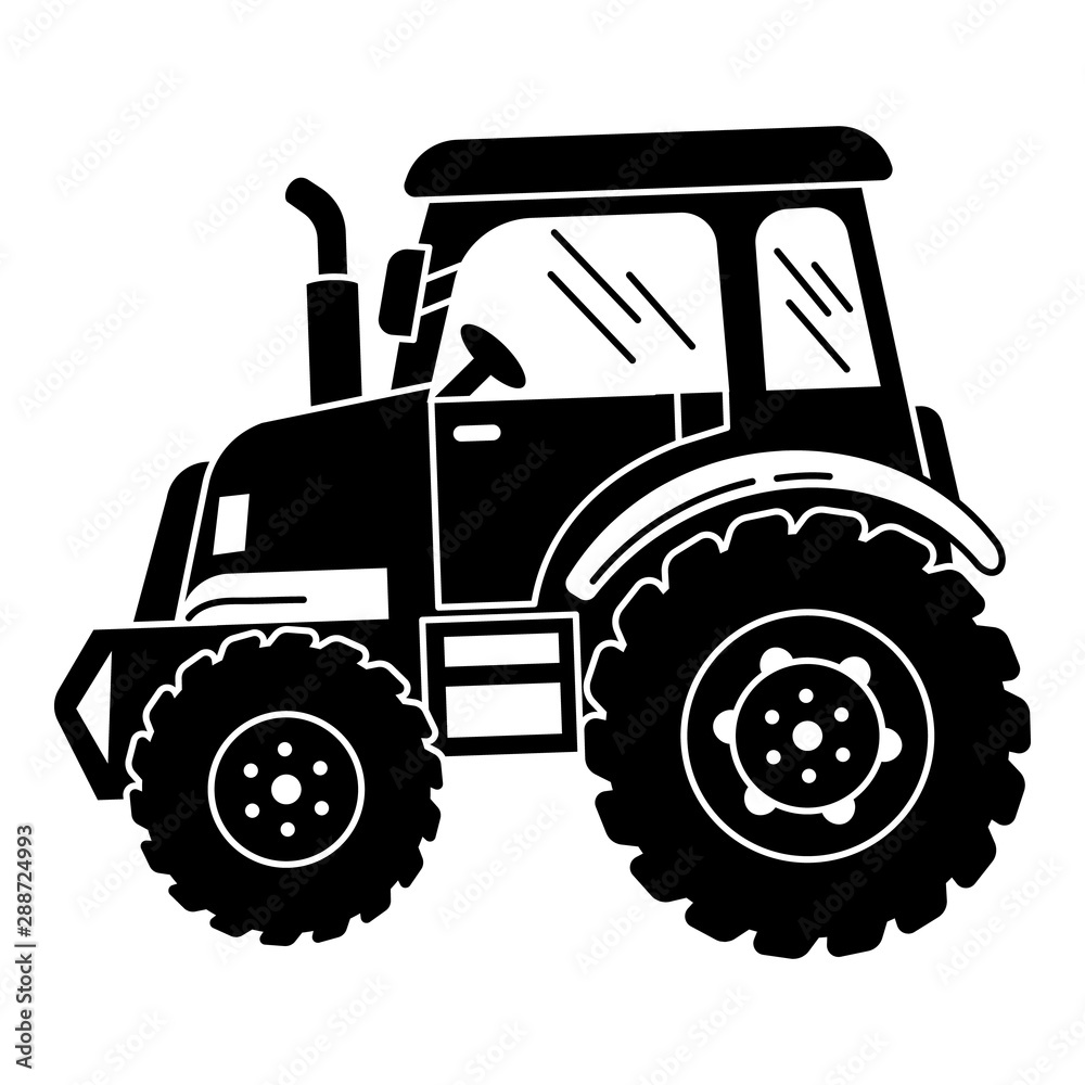 Obraz premium Big farm tractor icon. Simple illustration of big farm tractor vector icon for web design isolated on white background
