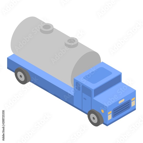 Milk truck icon. Isometric of milk truck vector icon for web design isolated on white background