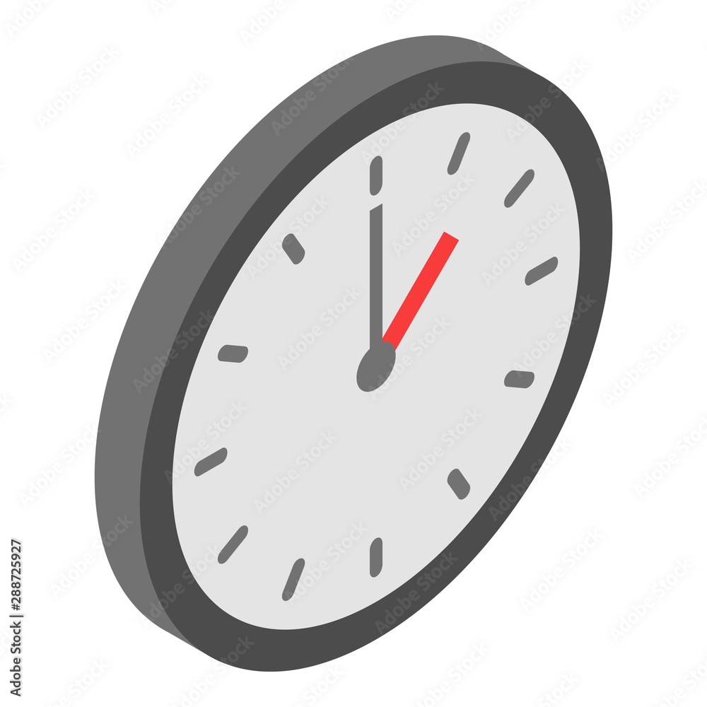 Wall clock icon. Isometric of wall clock vector icon for web design isolated on white background Wall clock icon. Isometric of wall clock vector icon for web design isolated on white background