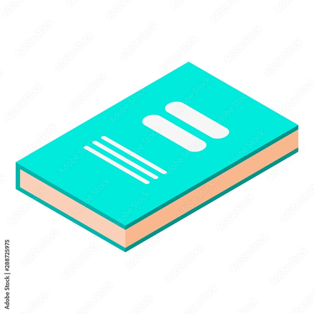 Green book icon. Isometric of green book vector icon for web design isolated on white background Green book icon. Isometric of green book vector icon for web design isolated on white background
